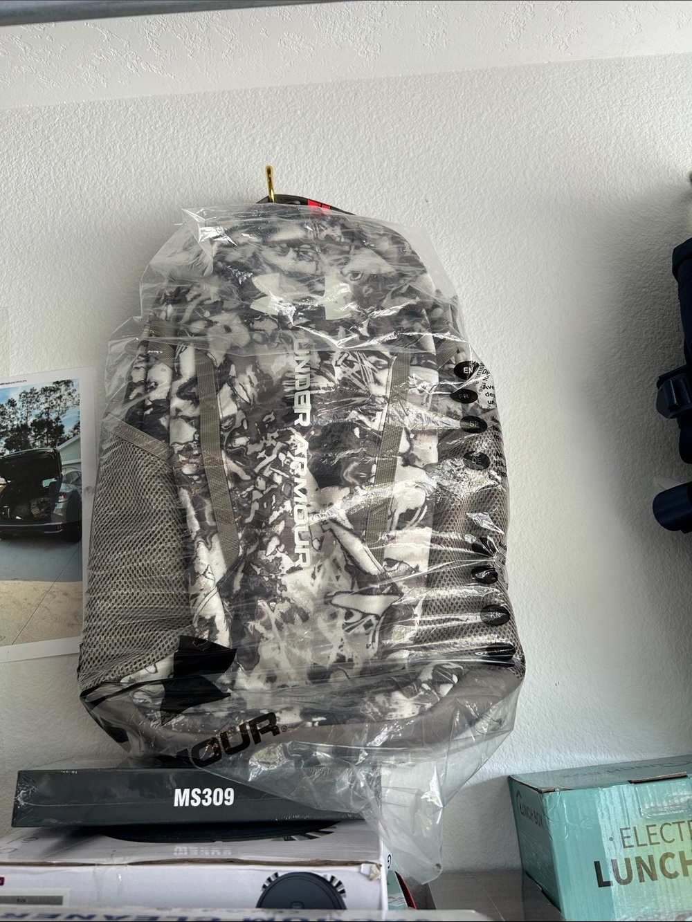Under Armour Black and Gray Camo Backpack